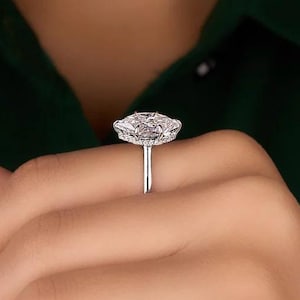 2.50 Ct Dutch Marquise Cut Moissanite Engagement Ring, Wedding Ring, Marquise Cut Ring, Elongated Marquise, Solitaire Ring for Her