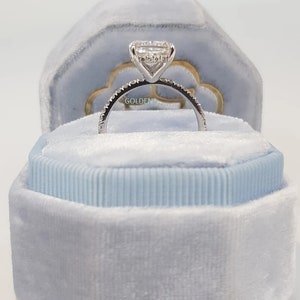 1.90 CT Ice Crushed Cushion Cut Ring, Engagement Wedding Ring, Moissanite Engagement Ring, Forever One, Square Cushion