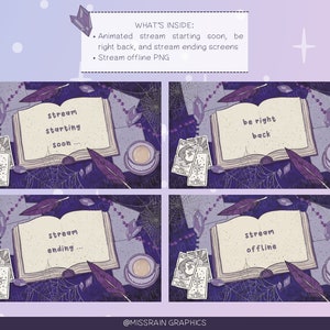 Animated Spooky Witch Overlay - Cute overlay/screens for Twitch streaming, starting soon, ending, brb, offline, gameplay, just chatting