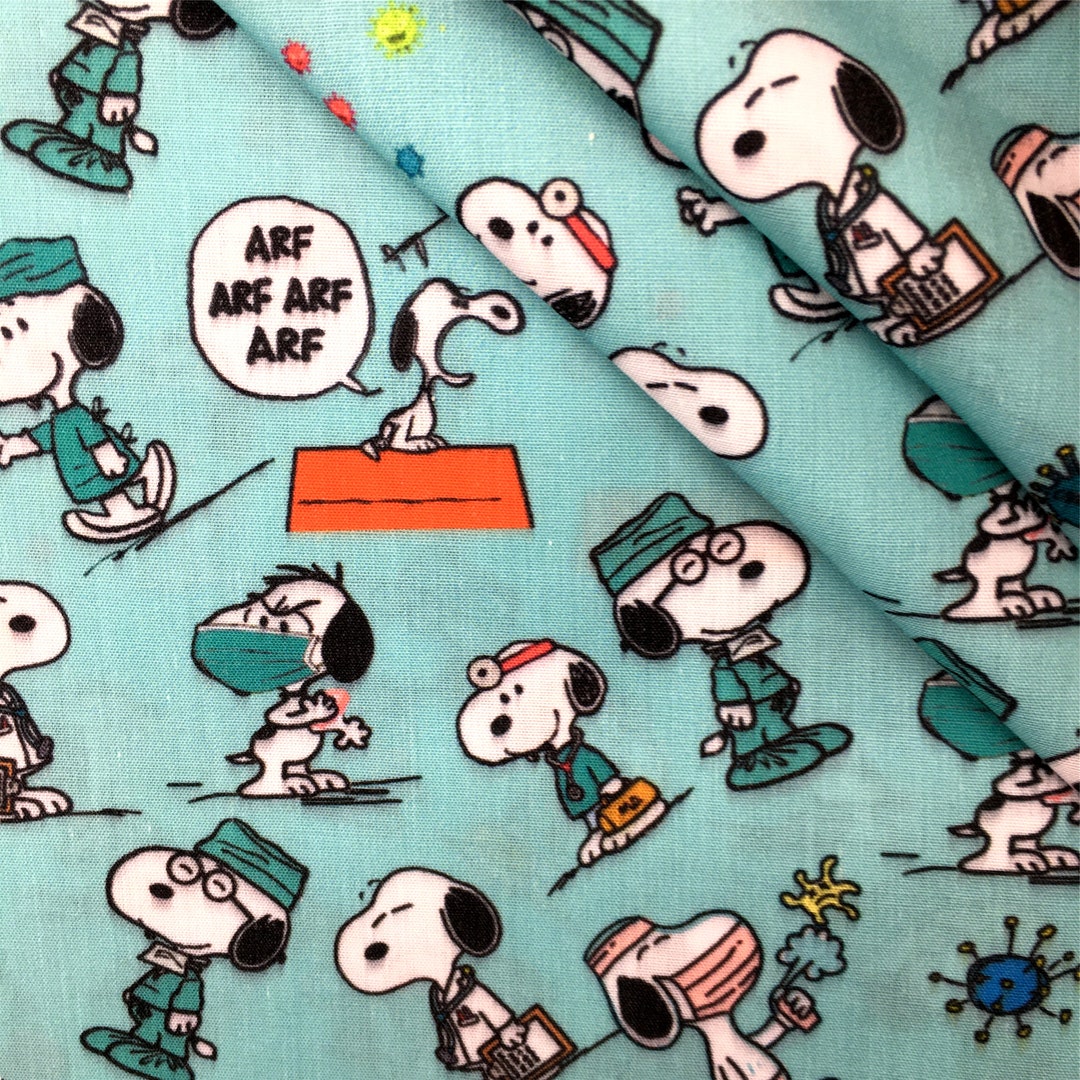 Snoopy Fabric Charlie Brown Fabric Peanuts Fabric Cartoon Etsy