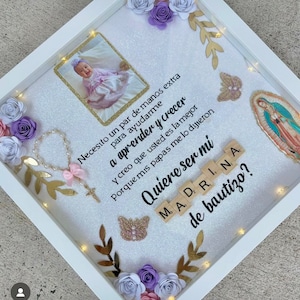 Godparents Proposal Shadow Box 12x12 Frame | Customized Gift for Special Occasion| Regalo Personalizado para Ocasión Especial | Custom Frame