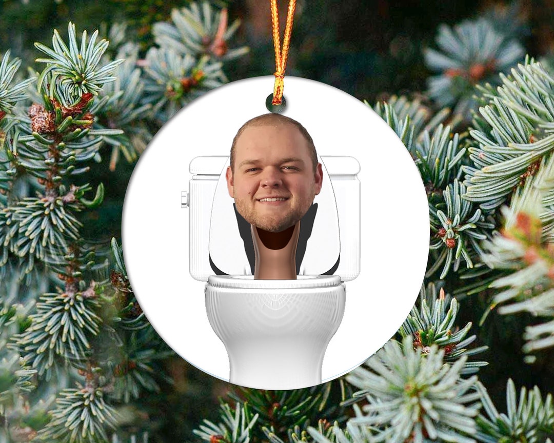 Skibidi Toilet Custom Face Photo Funny Christmas Ornament Etsy