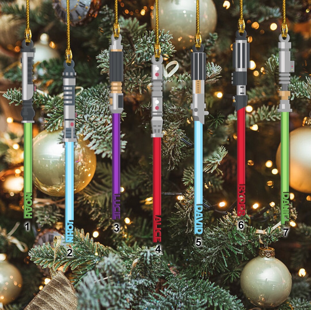 Personalized Light Saber Christmas Ornament Custom Christmas Etsy