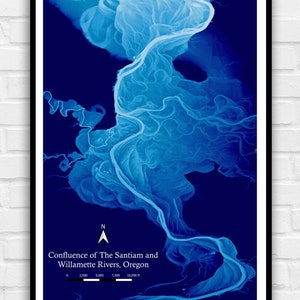 Benutzerdefinierte personalisierte historische Flusskarte Druck oder digitaler Download | Individuelle Fluss Poster, moderne Wandkunst, schlängeln sich Karte, Fluss Dekor
