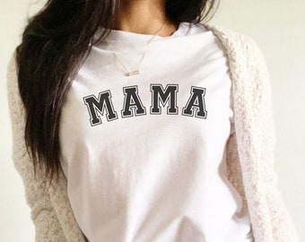 Mama T-Shirt, Mama von 2, Geschenk für sie, Baby-Dusche-Geschenk, Schwangerschaft-Shirt, Baby-Ankündigung, Muttertagsgeschenk, Geschenk für sie, individuelles Mama-Shirt