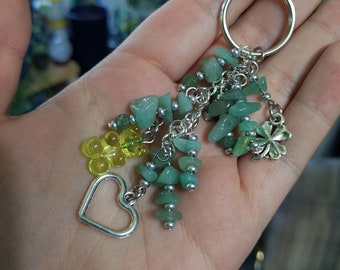 Homemade Green Aventurine Keychain