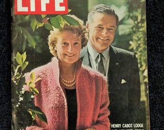 Life Magazine of October 17, 1960. Featuring Henry Cabot Lodge with wife Emily