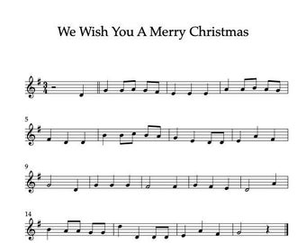 We Wish You A Merry Christmas easy violin sheet