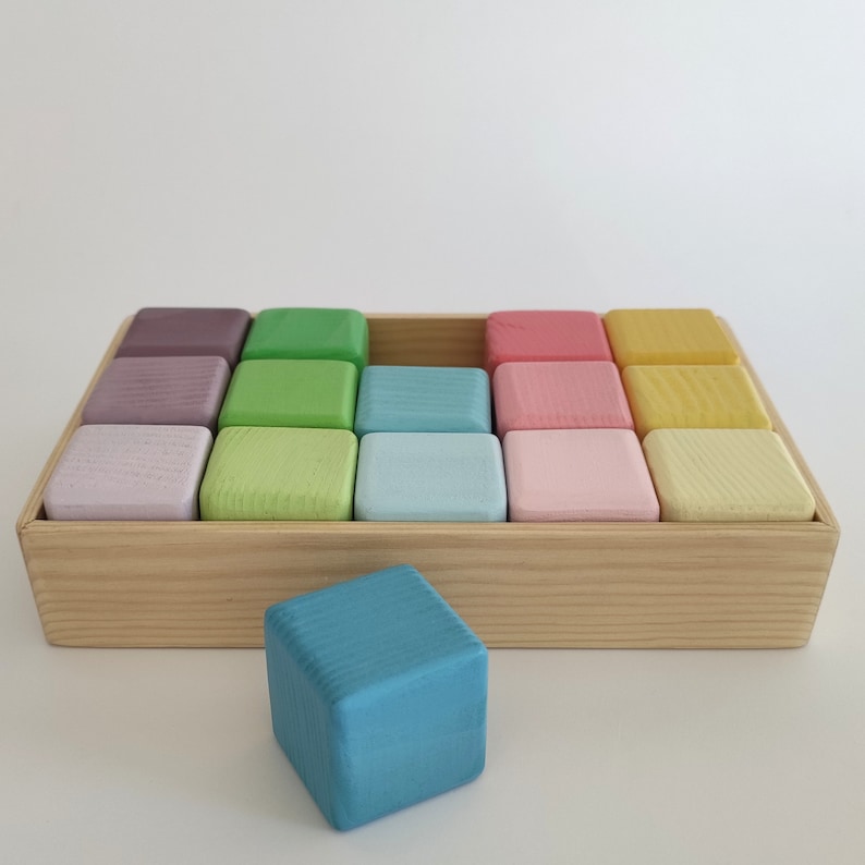 Wooden Colorful Blocks, Baby Building Blocks, Handmade Blocks ...