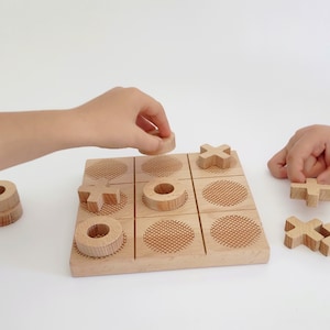 Tic Tac Toe Board Game Gift Kids  Board for Trips X and O Wooden Handmade Noughts and Crosses Artisanal for Children Travel Game XOX