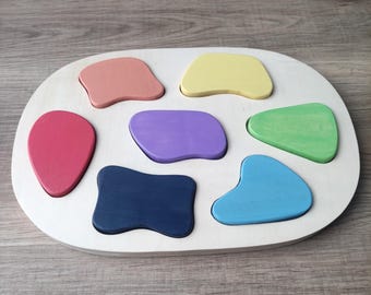 Montessori Wooden Shape Puzzle, Toddler Learning Toy
