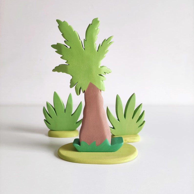 Perfect for Montessori and Waldorf-inspired play, this eco-friendly toy fosters creativity, fine motor skills, and a love for nature. Whether used as part of a tropical landscape playset or displayed as whimsical decor, the smooth, non-toxic finish.