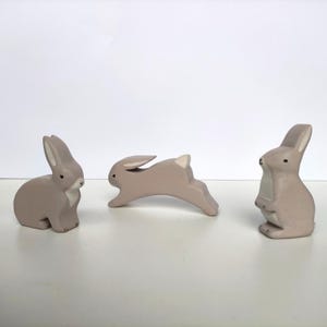 Handmade Wooden Rabbit Family Toy Set Montessori Waldorf Figurines Easter Kids Gift Artisanal Forest Savage Animals Bunny Room Decoration