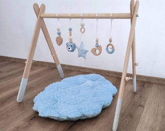 Wooden play gym, Montessori Play Gym, baby gym frame, Wooden baby gym frame, Hanging Gym Toys, Newborn baby gift, Newborn baby boy gift,