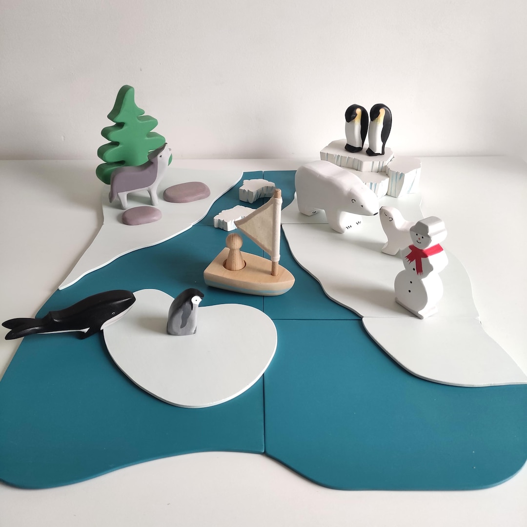 Wooden Arctic Playset Toy Waldorf Inspired Playscape Handmade ...