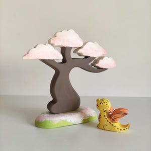 Blooming Tree Toy  Handmade Montessori Waldorf Item Wooden Toy Christmas Gift For Children Nursary Decoration Room Forest Tree Toy Artisanal