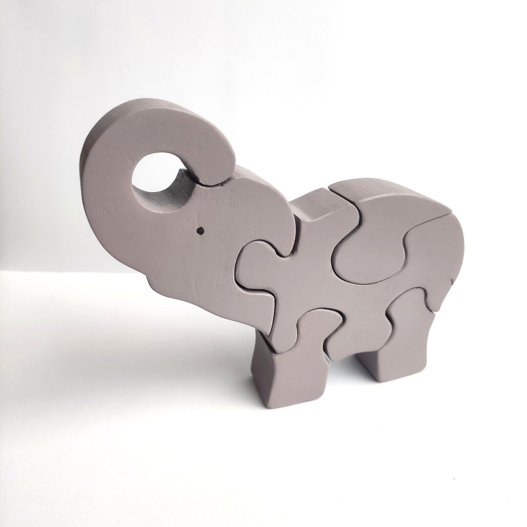 Wooden Elephant Layer Puzzle Educational Toy for Kids 22.86 x 15.24 cm
