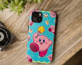 Kirby Warp Star iPhone Case | Kawaii Dreamland Cover | Cute Puffball Shield | Wireless Charge Compatible | Gift for Kirby Lovers