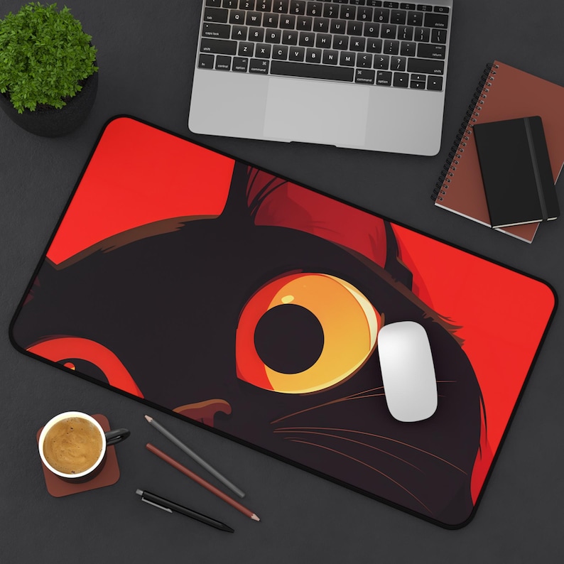 Anime Cat Desk Mat | 3 Desk sized gaming mouse pad | Mousepad | Anime Mousepad | Trendy Mousepad | Cute Catt image 6