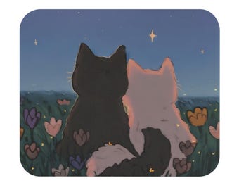 Cute Cat Mouse Pad | Anime Mouse Pad | Kawaii Awesome Small Pad | Trendy Pad | 9" x 8" | Office Deskmat | Kawaii Mousepad