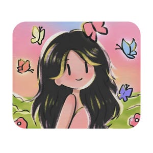 Niedliches Mädchen Maus Pad | Anime Maus Pad | Super süßes kleines Pad | Trendy Kissen | 23x21cm | Schreibtischunterlage | Niedliches Mousepad