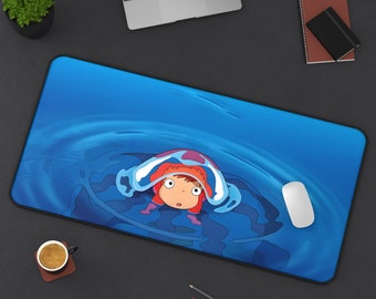 Ponyo | Tapete de mesa | Mousepad de 3 tamanhos | Cenário de anime | Anime japonês | Presente para ela | Presente para ele | Tapete de mesa moderno