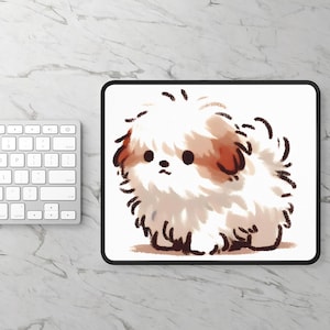 Cute Dog Small Mousepad | Adorable Pet Desk Mat | Dog-Themed Office Accessories | Gift for Dog Lovers | Desk Essentials