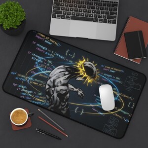 Programmer Deskmat | Java Python Code Mouse Pad | Developer Office Desk Mat | Neoprene Coding Accessory | Software Engineer Gift image 7