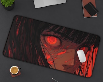 Tappetino da scrivania con ragazza anime / Tappetino per mouse da gioco kawaii carino / Tappetino per PC estetico / Tappetino grande antiscivolo e resistente per giocatori / Regalo di arredamento per ufficio personalizzato Otaku