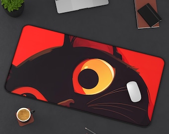Anime Katze Schreibtischmatte | 3 Gaming-Mauspad in Schreibtischgröße |  Mousepad | Anime Mousepad | Trendiges Mousepad | Süße Katze