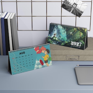 2027 Japanese Anime Desk Calendar | Classic Japanese Themed Character Fan Art, Japan Stationery