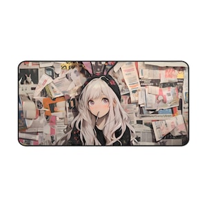 Anime Girl Desk Mat | Ahegao Mousepad | Waifu Desk Pad | PC Gaming Desk Mat | Non-Slip | Durable | Large Mouse Mat | Gamer Gift image 7