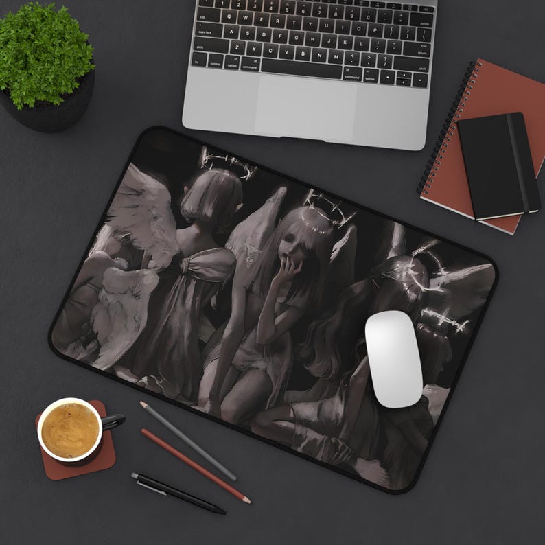 Angels Mousepad | Elegant Desk Accessory | Smooth Surface | Non-Slip Base | Unique Gift for Gamers | Artistic Mouse Pad image 3