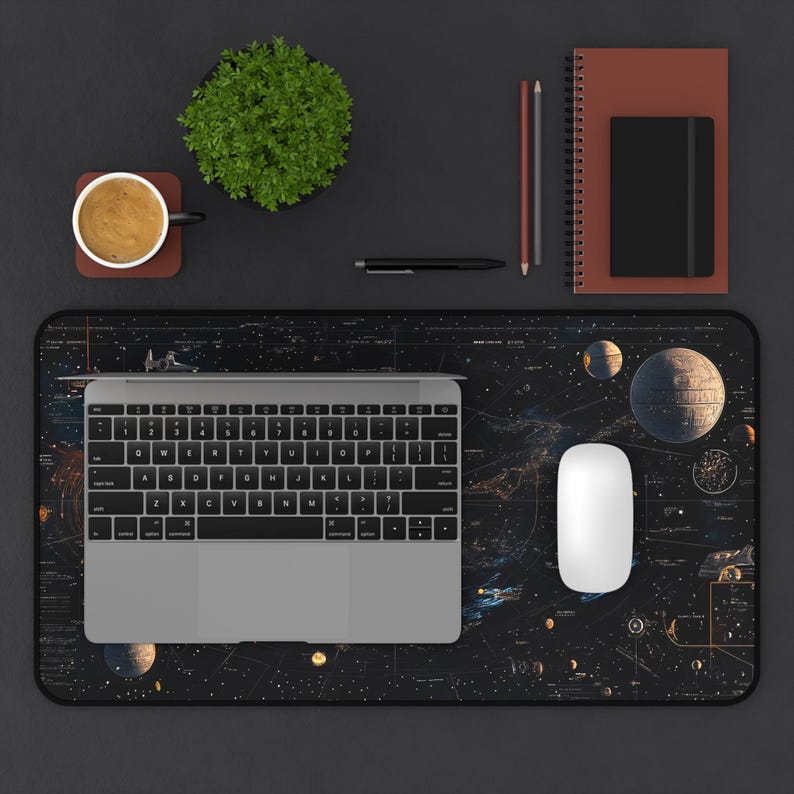 de bureau sur l'espace | tapis de souris d'univers | Tapis de bureau gaming Galaxy | Tapis de souris en néoprène | Accessoire de bureau | Cadeau cosmique image 5
