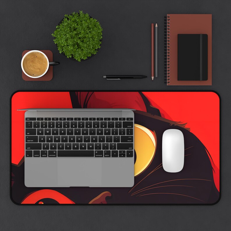 Anime Cat Desk Mat | 3 Desk sized gaming mouse pad | Mousepad | Anime Mousepad | Trendy Mousepad | Cute Catt image 5