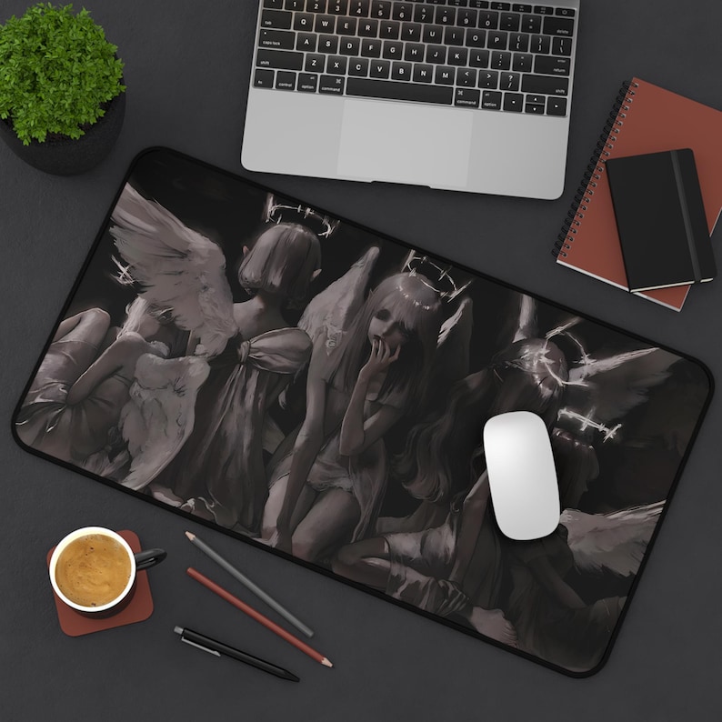 Angels Mousepad | Elegant Desk Accessory | Smooth Surface | Non-Slip Base | Unique Gift for Gamers | Artistic Mouse Pad image 2