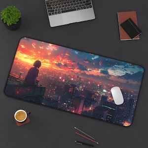 Niedliches Mädchen Mousepad | Bezauberndes ästhetisches Design | Glatte haltbare Oberfläche | Schreibtisch Dekor | Gaming Maus Pad | Geschenk für Anime Fans | Stylischer Look