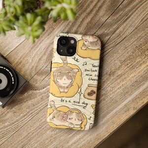 Cute Cat iPhone Case | Kawaii Kitten Phone Cover | Adorable Animal Case | Protective Glossy | Wireless Ready | Gift for Cat Lovers