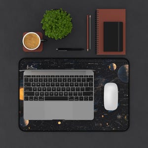 de bureau sur l'espace | tapis de souris d'univers | Tapis de bureau gaming Galaxy | Tapis de souris en néoprène | Accessoire de bureau | Cadeau cosmique image 6