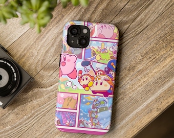 Kirby Art iPhone Case | Kawaii Game Phone Cover | Playful Design Case | Durable Protection | Glossy Finish | Wireless Ready | Cute Gif