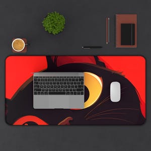 Anime Cat Desk Mat | 3 Desk sized gaming mouse pad | Mousepad | Anime Mousepad | Trendy Mousepad | Cute Catt image 3