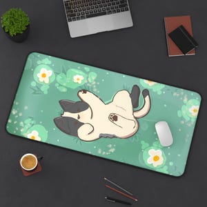 Cat Cute Kawaii Deskmat | Adorable Neko Gaming Mousepad | Aesthetic PC Mat | Non-Slip Durable Large Pad forGamers | Custom Office Decor Gift