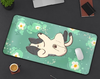 Cat Cute Kawaii Deskmat | Adorable Neko Gaming Mousepad | Aesthetic PC Mat | Non-Slip Durable Large Pad forGamers | Custom Office Decor Gift