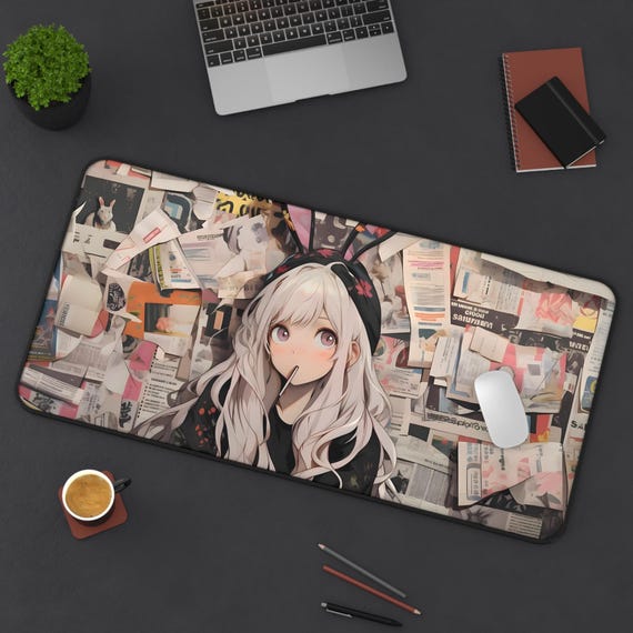 Anime Girl Desk Mat | Ahegao Mousepad | Waifu Desk Pad | PC Gaming Desk Mat | Non-Slip | Durable | Large Mouse Mat | Gamer Gift
