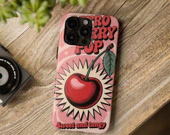 Cherry Bomb Phone Case | Cute Red Pink Aesthetic Cover | Glossy Fruit Design | Protective TPU Bumper | Wireless Charging Friendly