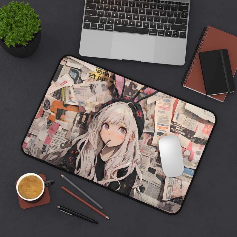 Anime Girl Desk Mat | Ahegao Mousepad | Waifu Desk Pad | PC Gaming Desk Mat | Non-Slip | Durable | Large Mouse Mat | Gamer Gift image 3