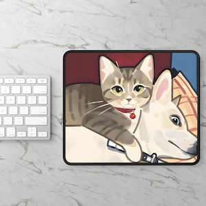 Niedliche Katze Kleines Mousepad | Entzückende Katzen Schreibtisch Matte | Büro Accessoires für Katzenliebhaber | Haustier-Themen-Mausunterlage | Schreibtisch Essentials