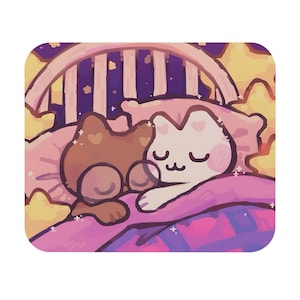 Niedliches Katzen Maus Pad | Anime Maus Pad | Super süßes kleines Pad | Trendy Kissen | 23x21cm | Schreibtischunterlage | Niedliches Mousepad