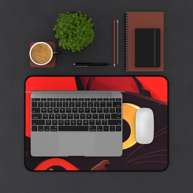 Anime Cat Desk Mat | 3 Desk sized gaming mouse pad | Mousepad | Anime Mousepad | Trendy Mousepad | Cute Catt image 8