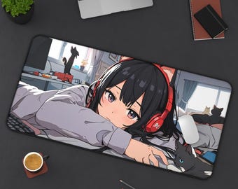 Anime Waifu Girl Deskmat | Sexy Gaming Mousepad | Aesthetic PC Mat | Non-Slip Durable Large Pad Gamers | Custom Office Decor Gift for Adults